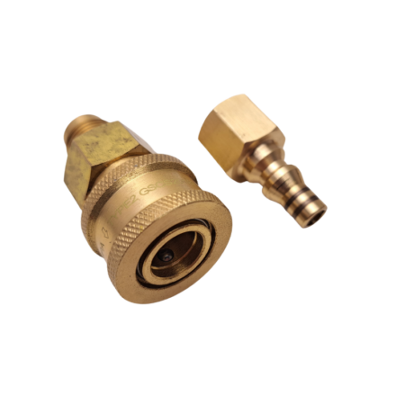 Gas Forge High Pressure Quick Connector 3/8" SAE to connect between your gas forge burner and high pressure hose.