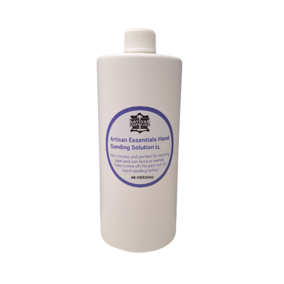 Artisan Essentials Hand Sanding Solution Spray Bottle. Take some of the pain out of hand sanding by spraying Hand Sanding Solution directly onto your blade or onto sandpaper, stones or diamond plates to lubricate during hand sanding or sharpening.