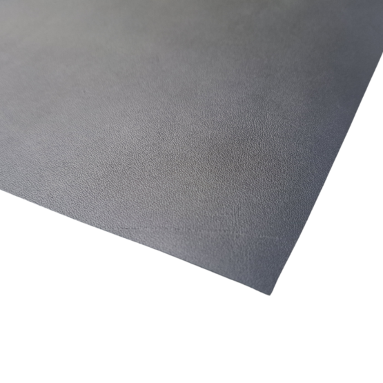 Chrome Tan Pigmented Black Leather Panel 1.5mm. Bovine leather that has been chrome tanned and pigmented black. Available in approx. 2 sqft sized panels. Panels are approx. 300 x 600mm or 450 x 500mm in size