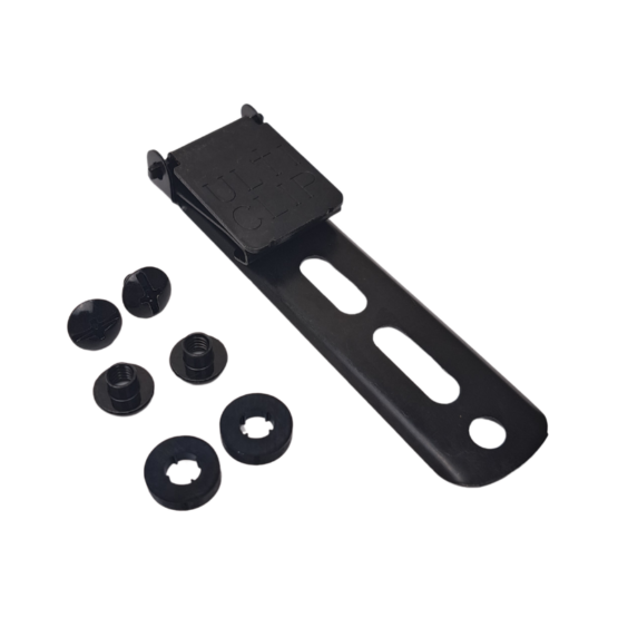 Kydex Ulticlip 3+  ideal for knife sheaths and other narrow applications, with multiple mounting options.