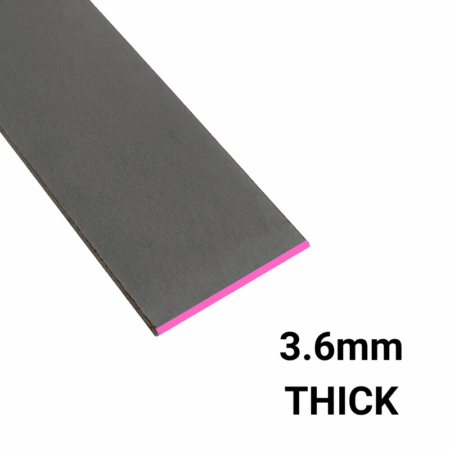 26C3 Carbon Steel (Spicy White) in 3.6mm Thick, and approx. 1000mm long. Available in 3 widths: 38mm, 50mm, and 63mm.