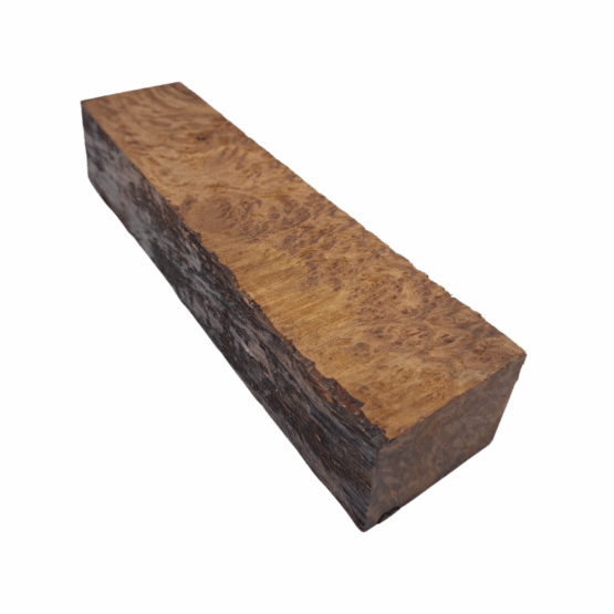 Green Stone Mallee Burl Handle Block *ED10-E. Measures approximately 39 x 49 x 203 mm.