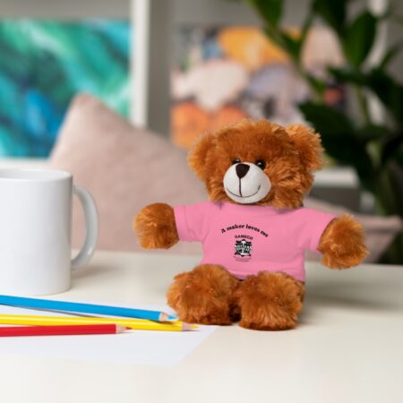 Plush bear with "A maker loves me" Tee - Image 3