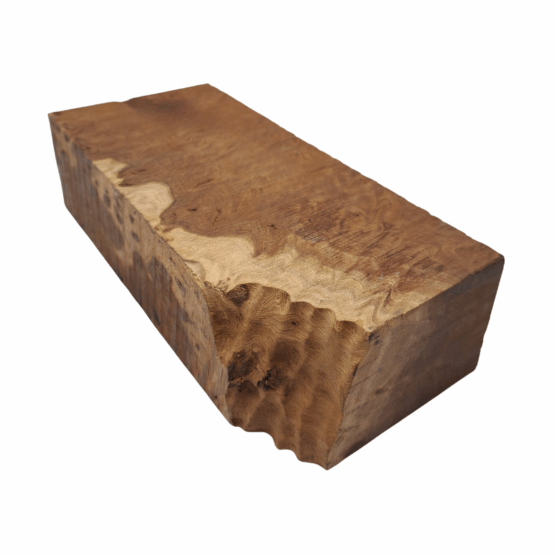 York Gum Burl Handle Block *ED02-C. Measures approximately 75 x 43 x 163 mm.