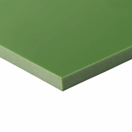 Toxic Green G10 Sheets and Liner Material, available in multiple thicknesses and sizes.