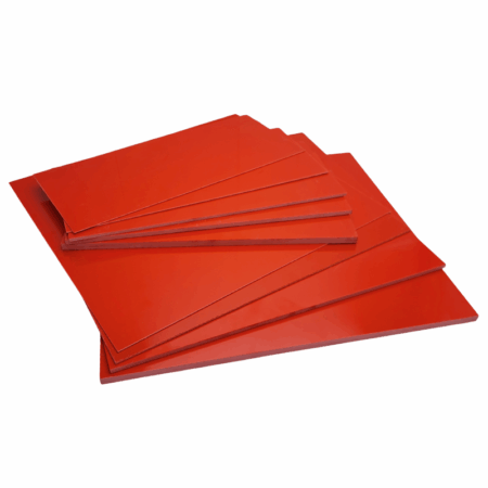 Red G10 Sheets and Liner Material, available in multiple thicknesses and sizes.