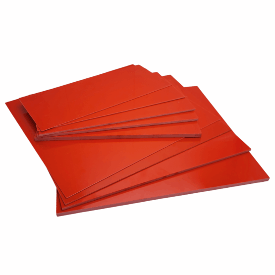 Red G10 Sheets and Liner Material, available in multiple thicknesses and sizes.
