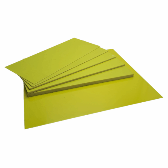 Toxic Green G10 Sheets and Liner Material, available in multiple thicknesses and sizes.