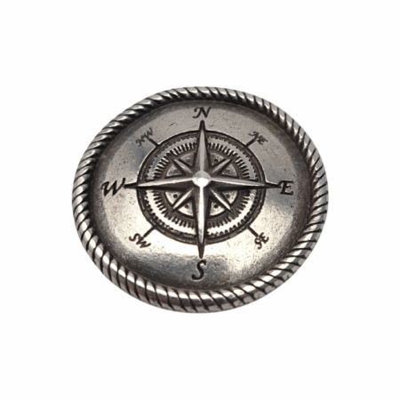 Compass Concho. Screw Back design, with an Antique Silver finish.