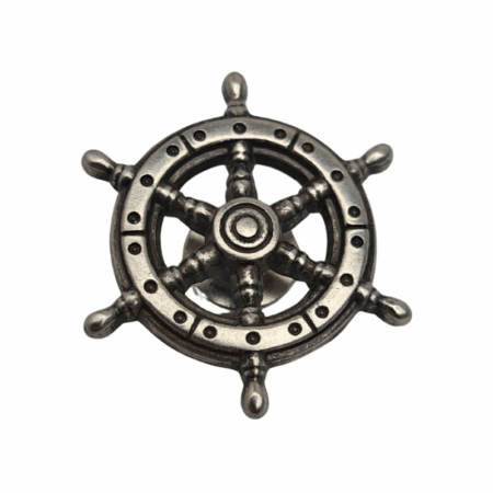 Ship's Wheel Concho. Screw Back design, with an Antique Silver finish.