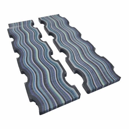 Blue Mexican Blanket Ripplecut G-carta Scales *004. Each scale is 1/4" Thick and measures approximately 190 x 40 mm.