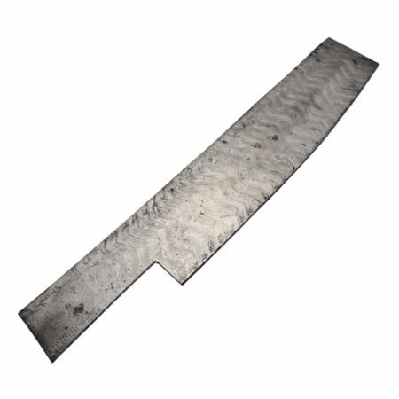 Kalderum Blades San Mai Damascus Steel Bar *K013. Made with Apex Ultra core, damascus cladding, and nickel shim.