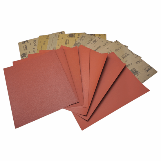 rhynowet-red-line-wet-and-dry-sandpaper-low-grit-pack Rhynowet Red Line Wet and Dry Sandpaper - Low Grit Sheet Pack. Comes with 2 sheets of 120, 180, 240, 320, 400, 600, and 800 grit each, totalling 14 sheets.