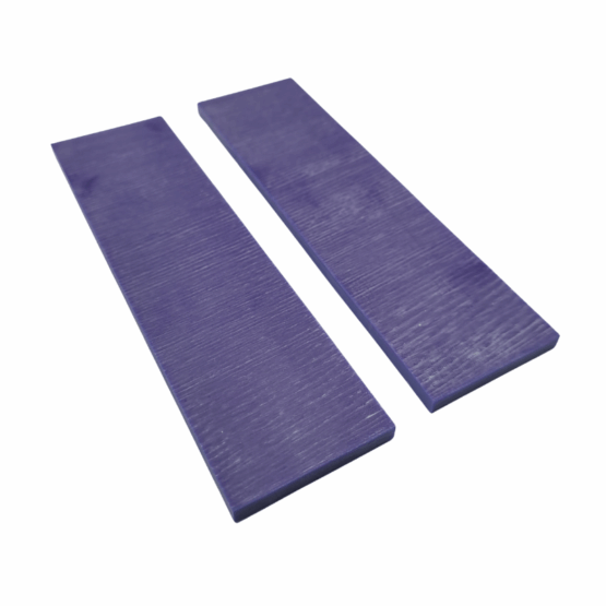 Violet Crosscut Paper G-carta Scales *001. Each scale is 3/16" Thick and measures approximately 136 x 36 mm.