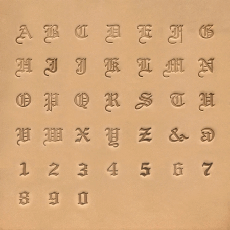 Old English Alphabet, Number & Symbol Stamp Set in 1/4" (6.5mm). 39 Piece Set.